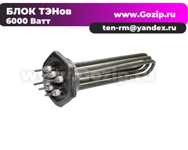 фото Блок ТЭНов 6 кВт для отопительных котлов (фланец 1 1/2)