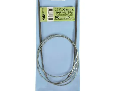 фото Спицы круговые MKN сталь (d 3.5 мм)/100 см, с металл. леской, Gamma