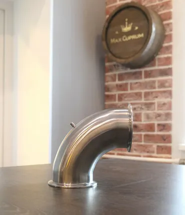 Фото №0 Стальной отвод 90° TRI-CLAMP 3” со штуцером по термометр