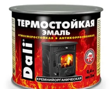 фото Эмаль термостойкая серый 0,4л Dali