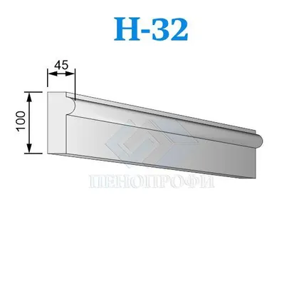 Фото №0 Фасадные наличники из пенопласта (пенополистирола) Н-32, ПСБ-С-25Ф. Фасадный декор из пенопласта