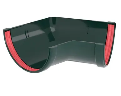 фото Угол желоба 135 град. универсальный ПВХ Grand Line зелёный (RAL 6005)