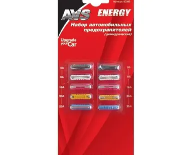 фото AVS Предохранители цилиндрические FC-229, 5А-25А, 10шт.