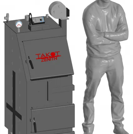 Фото №6 Котел твердотопливный длительного горения Zenith 20 кВт, TAKOT, полуавтоматический, до 200 м2, горит до 7 дней