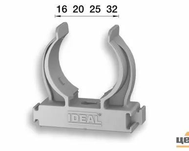 фото Держатель для труб универсальный Ф20 "Идеал", 002 Светло-серый