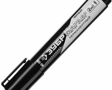 фото Маркер перманентный черный, заостр.наконечник 2 мм, ЗУБР