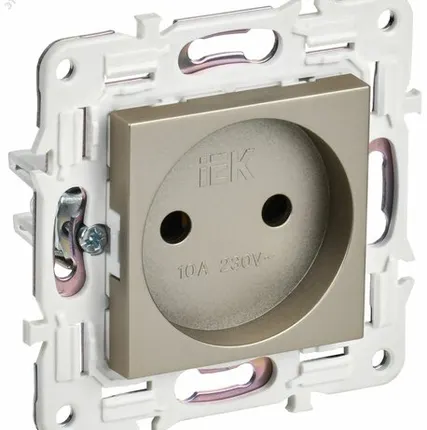 Фото №0 SKANDY Розетка без заземления без защитных шторок 10А SK-R02Sh шампань IEK