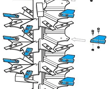 фото Лезвие отогнутое правое N272 10.31.21P на навозоразбрасыватель Metal-Fach N-272