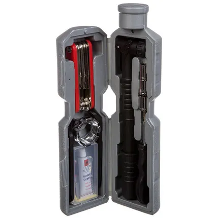 Фото №0 Набор инструментов (Комплект инсрументов. Насос, спиц. Ключ, мотнаж. Шес-ки.апт-ка.)