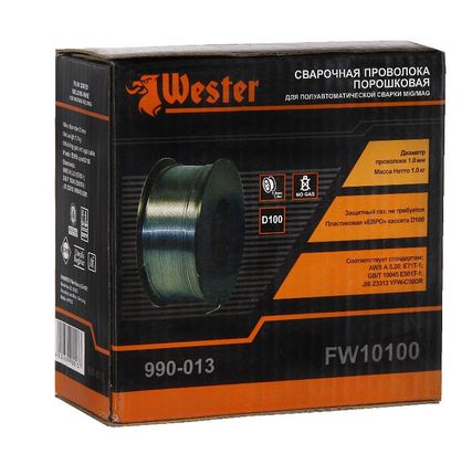 Фото №1 Проволока сварочная флюсовая 1 мм 1 кг Wester FW10100 / 990-013