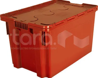 фото Ящик пластиковый с крышкой 600x400x365 мм конусный сплошной арт.603-1