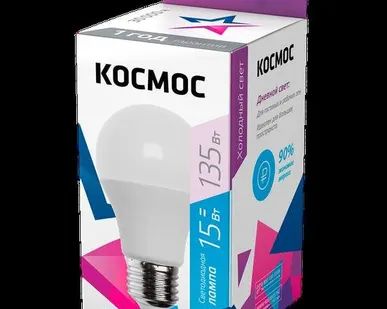 фото Лампа светодиодная A60 15Вт 6500К E27 220В КОСМОС LkecLED15wA60E2765