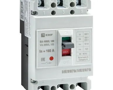 фото Выключатель автоматический 3п 100/160А 18кА ВА-99МL Basic EKF mccb99-100-160mi