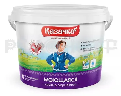 фото Краска вд моющ 13 кг ВД-АК-212_W4  Белая КАЗАЧКА (1) П