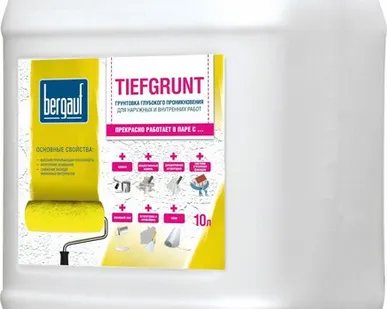 фото Грунтовка глубокого проникновения Бергауф TIEFGRUNT 10л