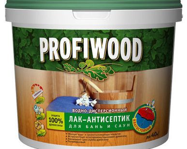 фото Лак антисептик PROFIWOOD для бань и саун, 2.5 кг