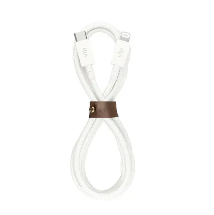 Фото №0 Дата-кабель "vlp" Nylon Cable USB С - Lightning MFI, 1.2м, белый
