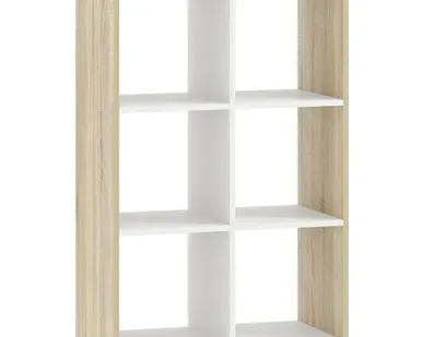 фото стеллаж СИМПЛ 684х350х1058мм белый/дуб сонома