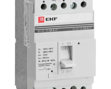 фото Выключатель автоматический 3п 125/63А 25кА ВА-99 PROxima EKF mccb99-125-63