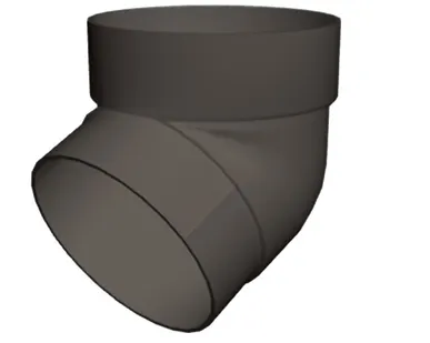 фото Колено трубы 67 град. ПВХ Grand Line графит (RAL 7024)