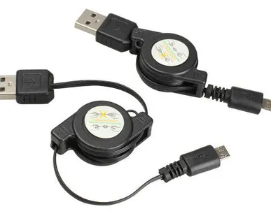 фото Кабель microUSB - USB со втягивающимся шнуром