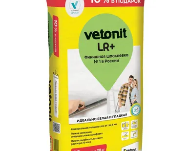фото Шпаклевка финишная Vetonit LR+ для сухих помещений, 22 кг