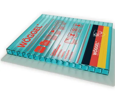 фото Сотовый поликарбонат WOGGEL Бирюза 4 мм (2,1*6 м)
