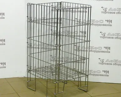 фото Корзина для распродаж переставная полка 600х610х830, хром