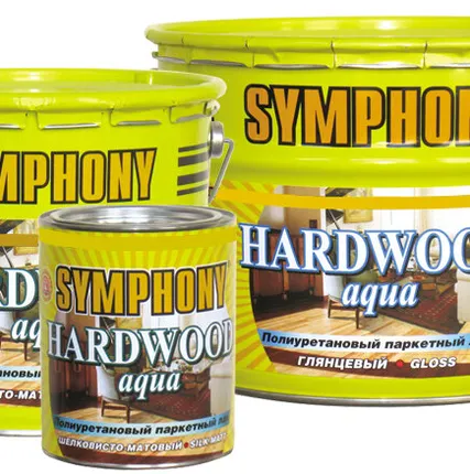 Фото №0 Лак паркетный водный полиуретановый Symphony Hard Wood Aqua глянцевый 0,9 л 0,9 кг