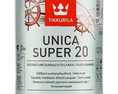 фото Лак износостойкий Tikkurila Unica Super 20 полуматовый, 0,9л