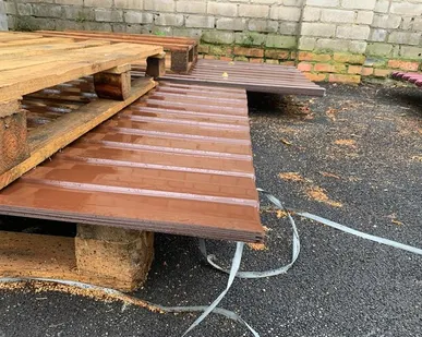 фото Профлист заборный С-8 коричневый высота 2 метра