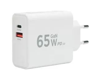Фото №0 Сетевое з/у Cablexpert 3A USB+Type-C QC4.0/PD3.0 65W GaN white (MP3A-PC-50)