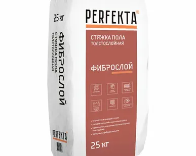 фото Стяжка для пола Perfekta толстослойная (10-200мм) Фиброслой 25кг