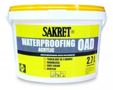 фото Гидроизоляционная акрилатная мастика Sakret OAD (2,7л)