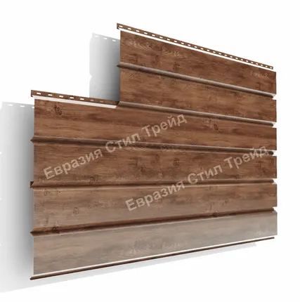 Фото №0 Металлический сайдинг Евробрус Printech 0.45 | Тёмное дерево
