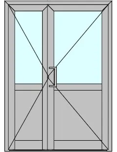 фото Дверь алюминиевая внутренняя "холодная" Вариант 14