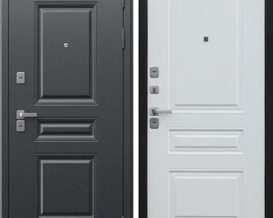 фото Входная дверь ТЕРМО Диксон антик черный (Неон)-белый матовый ТЕРМОразрыв АСД