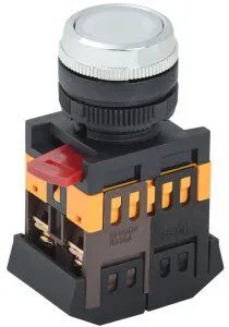 фото Кнопка ABLFS-22 белый d22мм неон/240В 1з+1р ИЭК