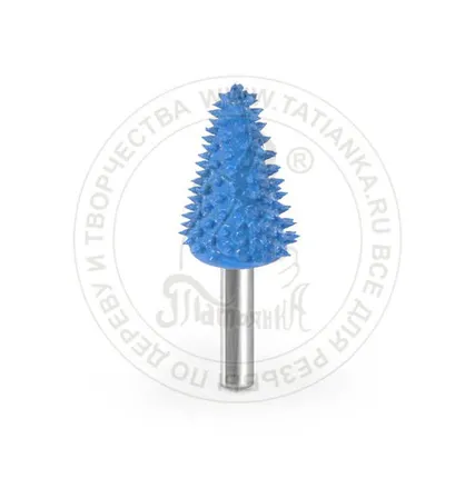 Фото №0 6T34-125 - Конус, Ø хвостовика 6мм, Ø фрезы X 19,05мм, L фрезы 31,75мм (очень грубая/синяя) SUB-6T3