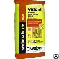 фото Клеевая смесь для монтажа минеральной ваты Weber.therm MW, 25кг