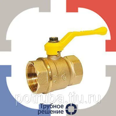 Фото №0 Кран шаровый латунный 11б27п1 м-м Ду 50 Ру 16 "тип рычаг " Китай