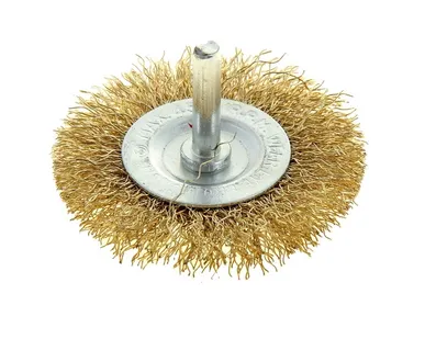 фото Щетка металлическая для дрели , со шпилькой, плоская, 65 мм 1032376