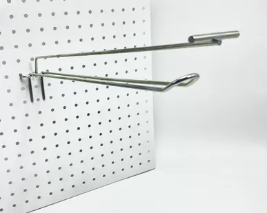 фото Крючок на перфорацию двойной с ценникодержателем L=300мм, d=5мм, шаг 50мм, цинк