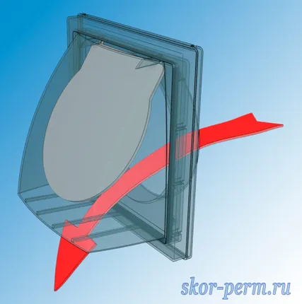 Фото №3 Выход стенной 150х150 с обратным клапаном и фланцем D100, ERA