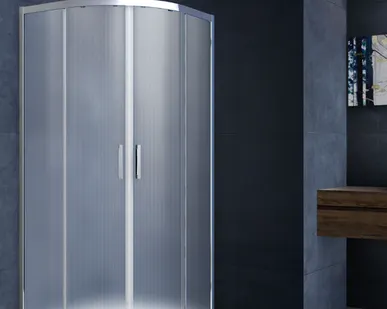 фото Душевой уголок 900*900, хром, стекло текстурное