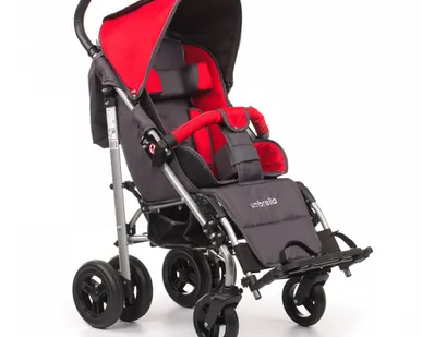 фото Кресло - коляска для детей - инвалидов UMBRELLA размер 2, пневмо (Красный)