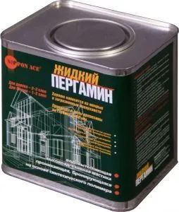 фото Гидроизоляция фундамента,  обмазочная гидроизоляция дерева, антисептик - жидкий Пергамин Nippon Ace 2,4 кг, в коробке 4 шт