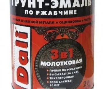фото Грунт-эмаль "Дали" по ржавчине 3 в1 молотковая (2,0л)  4 Серый