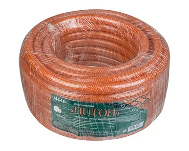 фото Шланг поливочный ПВХ ПИТОН армированный, мягкий, 3-х слойный, оранжевый 2.5мм, D 3/4", 25м