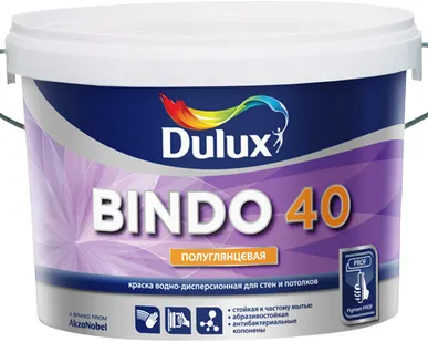 фото Краска воднодисперсионная д/ Влажных Помещений "BINDO 40" "DULUX" 10л (BW)